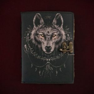 Wolf Print Leather-bound Journal