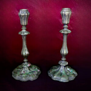 Candle Holders: Patina Silverware Candlestick