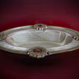 Vintage Floral Amber Offering Plate
