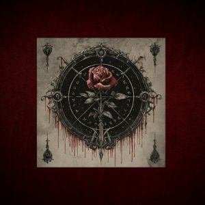 Athame, Sword & Rose Altar Cloth
