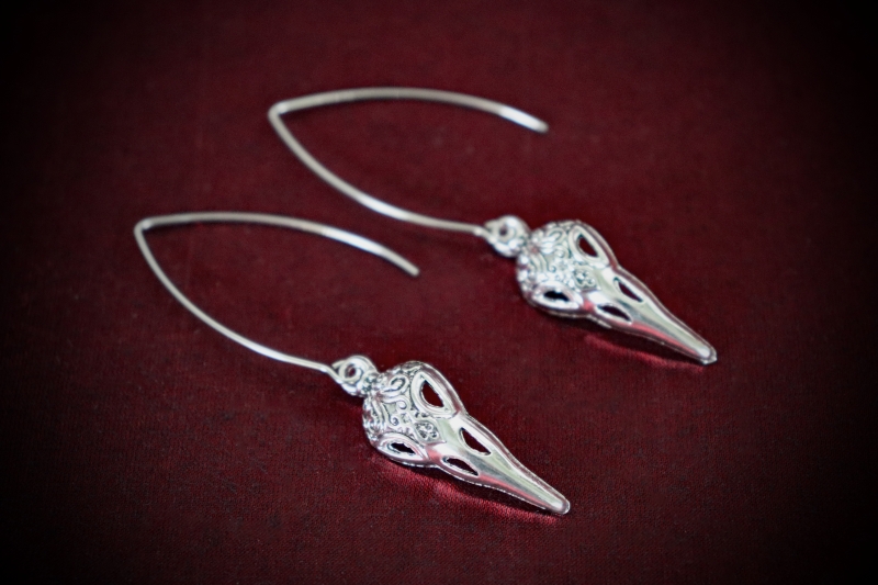Jewellery_Earrings#11-S.Silver-Raven-Skull-Tibetian-Sil-web (5)