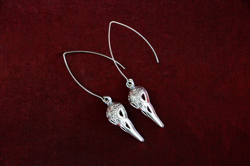Jewellery_Earrings#11-S.Silver-Raven-Skull-Tibetian-Sil-web (6)