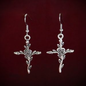 Rose Cross Earrings