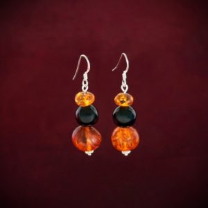 Amber & Jet Earrings ~ 02