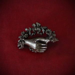 Bog Oak Brooch 'Clasped Hands'