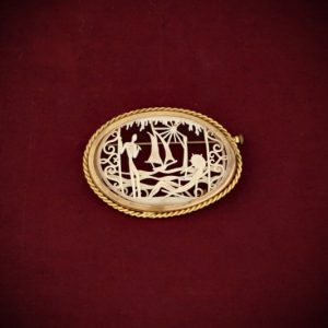 Celluloid Brooch ‘Sunset Scene’