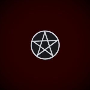 Embroidered Pentacle Patch White