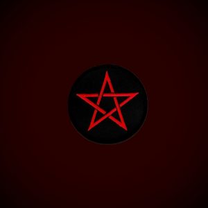 Embroidered Pentacle Patch Red