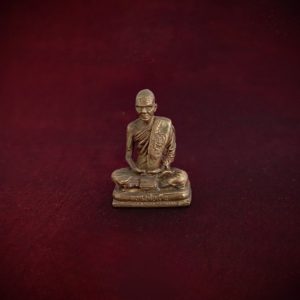 Thai Monk Miniature Brass Statue