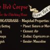 Two size options of Dried Botanicals Wheatgrass Bare Stems—9 to 13cm and 20 to 23cm lengths—displayed on a rich blood-red background by Gypsy Red Corpse.