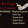 A package of nine Dried Botanicals Wheatgrass grain heads on stems curated by Gypsy Red Corpse, measuring 25 to 27cm and sealed in a clear cellophane bag.